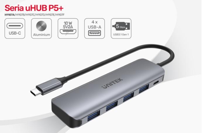 Unitek H1107A USB-C Hub (4xUSB 3.1, 1 x micro USB)