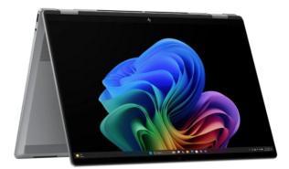 HP OmniBook X Flip 2w1 NG AI [C6RN3EA] 8-Core Intel Core Ultra 5 226V /14 2880x1800 błyszcząca OLED 120Hz dotykowy / 16GB LPDDR5X / 1TB / Intel Arc Graphics / 59Wh / 1.38kg / Win11Home (srebrny)