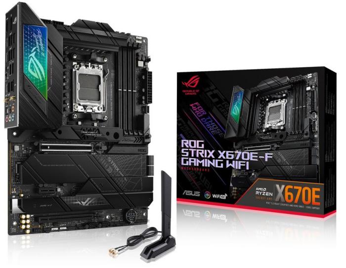 Asus ROG STRIX X670E-E GAMING WIFI (AMD X670) [AM5, 4xDDR5 do 8000MHz, (HDMI 2.1, DP 1.4) (4xM.2, 2xPCIe 5.0 x16, 1xPCIe 4.0 x16 (x4)), WiFi 6E, BT 5.2, ATX]