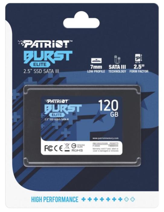 Patriot Burst Elite 120GB SSD 2.5 SATA III (450/320MB/s) [PBE120GS25SSDR]