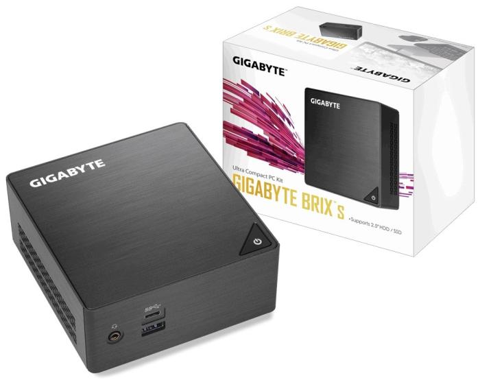 Komputer miniPC GIGABYTE BRIX GB-BLCE-4105 Celeron Quad-Core J4105 2.5GHz/2 sloty DDR4/HDD lub SSD SATA lub M.2/3xUSB 3.0, 1xUSB-C (czarny)