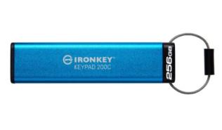Kingston IronKey Keypad 200 256GB USB-C AES Encrypted (280/200MB/s) (niebieski) (szyfrowany) [IKKP200C/256GB]