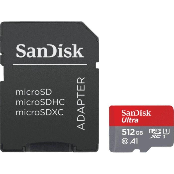 Secure Digital 512GB Sandisk Micro SDXC Ultra UHS-I Class 10 A1 Android + adapter (120MB/s) [SDSQUA4-512G-GN6MA]