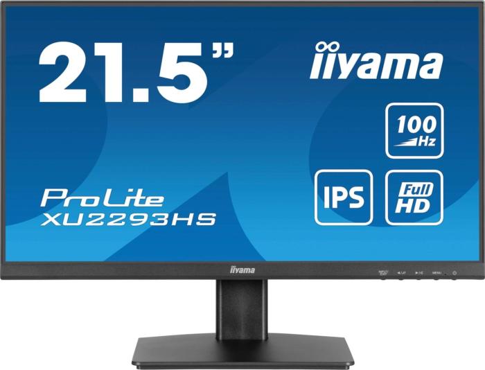 21.5 (22) Iiyama ProLite XU2293HS-B6 (IPS LED, 1920x1080, 300, 1ms, sRGB 96%, 100Hz) (HDMI 1.4, DP 1.2, Audio) głośniki (2x2W), czarny