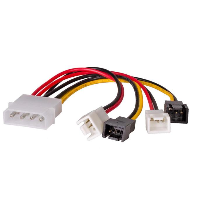 Akyga kabel zasilający (rozgałęźnik FAN) Molex / 2x3-pin 12V, 2x3-pin 5V [AK-CA-34]