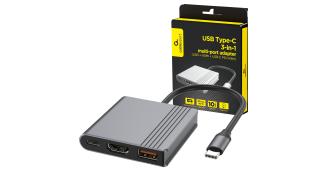 Gembird USB-C 3.2 Gen2 10Gb (1xUSB 3.2 Gen1 5Gb, 1xUSB-C PD, 1xHDMI 4K@60Hz) (18 cm) [A-CM-COMBO3-05]
