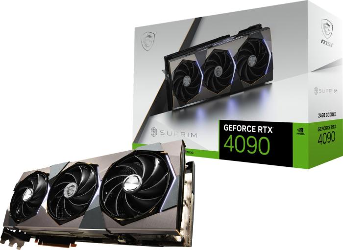 GeForce PCI-E RTX4090 MSI 24GB GDDR6X Suprim X [RTX 4090 SUPRIM X 24GB] [V510-001R] (1xHDMI 2.1, 3xDP 1.4a) (384-bit, PCI-E 4.0)