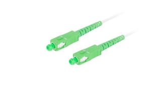 Lanberg patchcord światłowód SM SC/APC-SC/APC SIMPLEX 3mm LSZH G657A2 biały (5m) [FO-SASA-SS21-0050-WH]