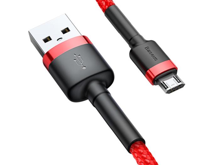 Baseus kabel szybkiego ładowania i transmisji (Quick Charge 3.0 2.4A) USB micro (M) / USB (M) (1.0 m) (czerwony) [CAMKLF-B09]