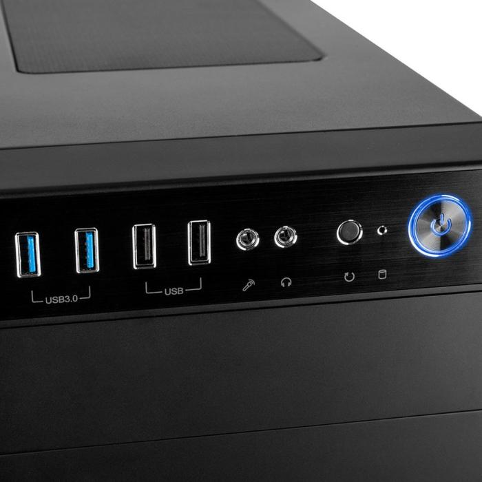Modecom Oberon Glass Pro Black (szyba boczna ze szkła hartowanego) (bez zasilacza) (szkło hartowane) (2xUSB 2.0, 2xUSB 3.2 Gen1) (3x2.5, 2x3.5)