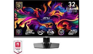 (32) 31.5 MPG 322URXDE QD-OLED (QD-OLED, 3840x2160, 1000, 0.03ms, 136%sRGB, 240Hz) (2xHDMI 2.1, 1xDP 1.4,1xUSB-C z DP 1.4 98W) pivot, czarny