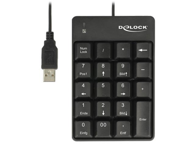 Delock klawiatura numeryczna USB 19 klawiszy (przewodowa) [12481]