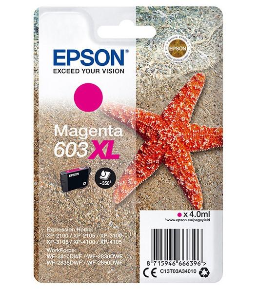 C13T03A34010 (603XL) - magenta, oryginalny wkład z atramentem Epson, 3,4 ml, 150 stron (Epson XP-2100 XP-2105 XP-2150 XP-2155 XP-3100 XP-3105 XP-3150 XP-3155 XP-4100 XP-4105, XP-4105 XP-4150)