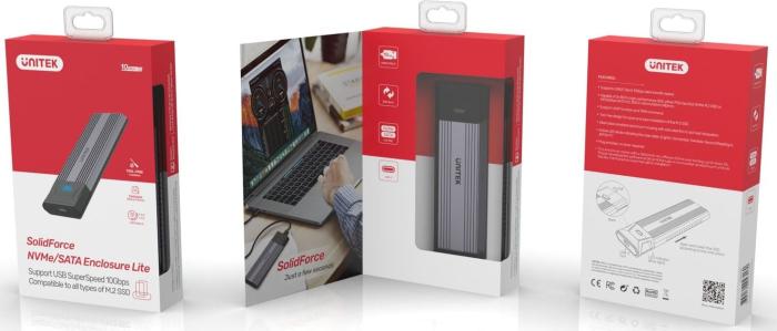 Obudowa Unitek S1204B na 1xM.2 PCIe/MVMe/SATA 10Gbps USB-C 3.1 Gen2