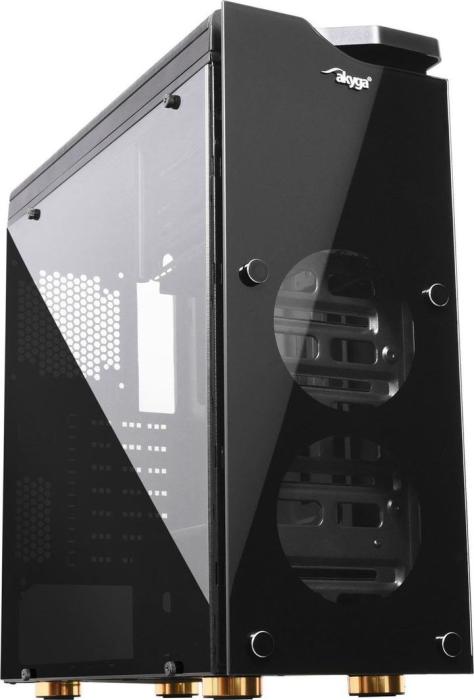 Akyga AKY014BK 1xUSB3.0 2xUSB2.0 okno plexi czarna (2xUSB 2.0, 1xUSB 3.0) (2x2.5, 2x3.5)