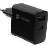 Ładowarka sieciowa Natec Ribera GaN 65W Quick Charge 3.0 1xUSB-C/1xUSB-A (5V-20V/3.25A/65W) (do laptopów z Power Delivery) (czarny) [NUC-2145]