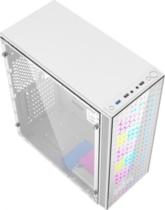 Gembird Fornax 500 (biały) (szkło hartowane) (1x USB 3.1, 2x USB 2.0) (3x2.5, 1x3.5) [CCC-FC-500W]