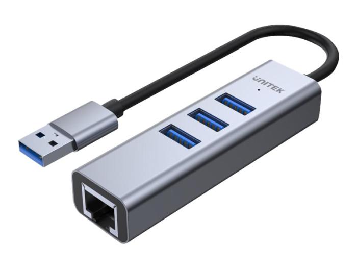Unitek H1906A USB-C Hub (3xUSB 3.1, GigabitEthernet LAN RJ45 WoL)