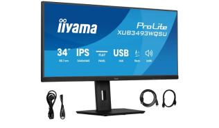 (34) Iiyama ProLite XUB3493WQSU-B6 (IPS LED, 3440x1440, 400, 1ms, 100% sRGB, 120hz) (2xHDMI 2.0, DP 1.2, 2xUSB 3.0, 2xUSB-C) głośniki, czarny