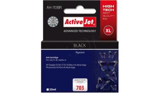 AH-703BR (703) (AH-C87) - czarny, wkład z atramentem ActiveJet, 20 ml, zamiennik CD887AE (HP Deskjet D730, F735, K109a, K209a, K209g, HP Ink Advantage, HP Photosmart K510a Ink Advantage)