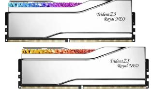 DDR5 32GB (2x16GB) 8000 MHz G.Skill Trident Z5 Royal Neo RGB Silver CL38 AMD EXPO 38-48-48-128 1.45V [F5-8000J3848H16GX2-TR5NS]