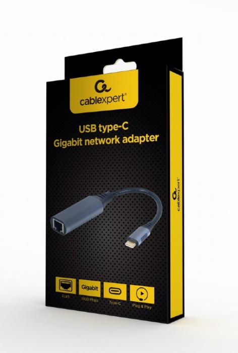 Gembird karta sieciowa GigabitEthernet 10/100/1000 na USB-C [A-USB3C-LAN-01]