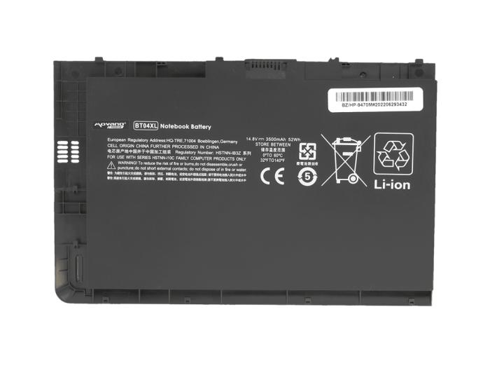 Movano Premium bateria HP EliteBook Folio 9470m 14.4V/14.8V, 3500mAh (52Wh) 4 ogniwa LG [BZ/HP-9470M]