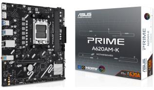 Asus PRIME A620AM-K (AMD A620) [AM5, 4xDDR5 do 7600MHz, (HDMI 2.1, DP 1.4) (1xM.2, 1xPCIe 4.0 x16, 1xPCIe 3.0x1), micro ATX]
