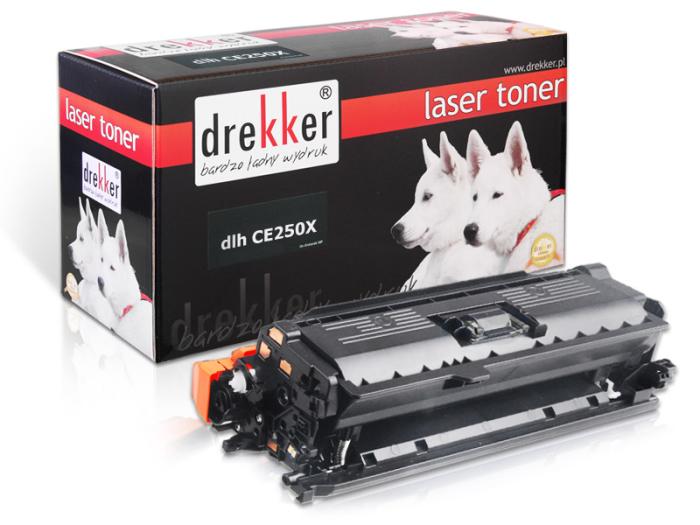 DLH-CE250X (504X) - czarny toner Drekker, 10 500 stron (zamiennik CE250X) (hp color laserjet CM3530MFP, CP3525, CP3520)