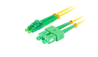 Lanberg patchcord światłowód SM SC/APC-LC/APC DUPLEX 3mm LSZH G657A1 żółty (2m) [FO-SALA-SD11-0020-YE]