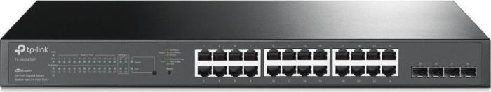TP-Link Switch JetStream 28-Port Gigabit Smart Switch with 24-Port PoE+ 4x Gigabit SFP Slots 250W PoE budget [TL-SG2428P]
