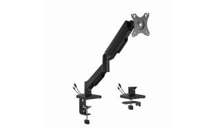 Uchwyt biurkowy na monitor regulowany 13-32 + porty USB-A i USB-C 3.2 Gen1 5Gb (czarny) [MA-DA1U-01]