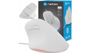 Natec Crake 2 Pro (biały) (wertykalna) Wireless/Bluetooth BT 12800dpi (optyczna, USB, 1, 6) [NMY-2273]