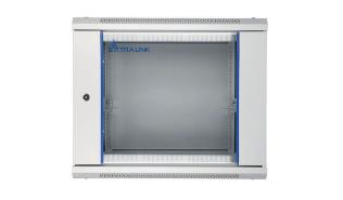Extralink szafa rack wisząca 19 10U 600x600 drzwi przeszklone (szary) [EX.8581-9U]