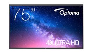 (75) Optoma 5753RK (monitor interaktywny) (LED dotykowy, 3840x2160, 400, 8ms) (4xHDMI 2.0, 1xDP, 1xS/PDIF, 4xUSB 3.0, 2xLAN,1xHDMI-Out, 2xUSB) głośniki(2x18W) czarny