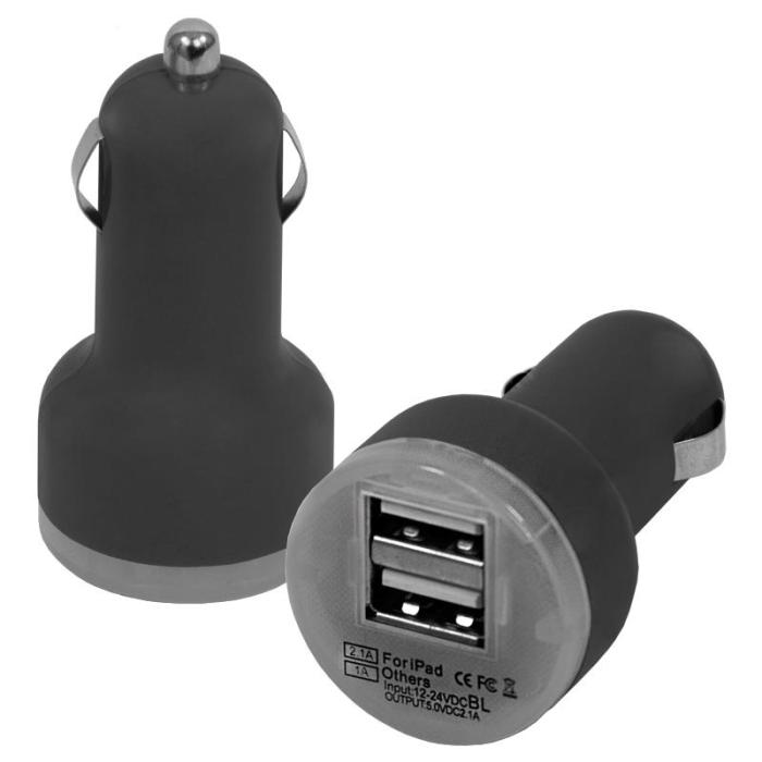 e5 Ładowarka samochodowa 2xUSB 12/24V 5V 2100mA (2A) [RE02115_black]