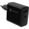 Ładowarka sieciowa Natec Ribera GaN 45W Quick Charge 3.0 1xUSB-C/1xUSB-A (5V-20V/3A/45W) (czarny) [NUC-2143]