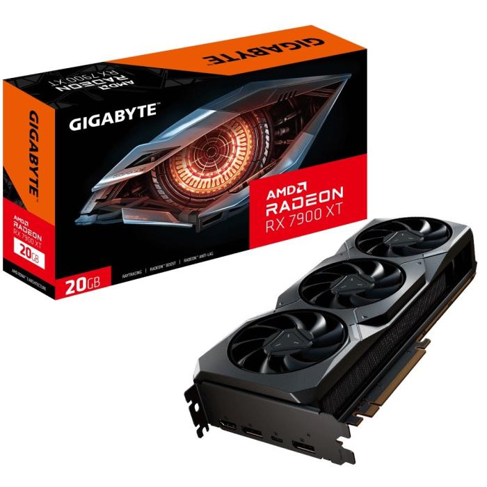 Radeon RX 7900XT Gigabyte 20GB GDDR6 RDNA3 [GV-R79XT-20GC-B] (1xHDMI 2.1, 2xDP 2.1, 1xUSB-C/DP) (320-bit, PCI-E 4.0)