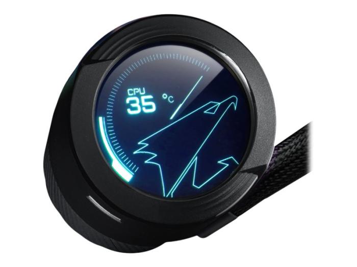 Gigabyte AORUS WATERFORCE X 240 All-in-one Liquid Cooler with Circular LCD Display RGB Fusion 2.0 Triple 120mm ARGB