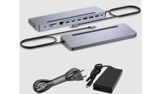 Stacja dokująca I-TEC USB-C Metal Ergonomic 4K 3x Display Docking Station with PD 100 W + Stacja dokująca I-TEC Universal Charger 100W bundle [C31FLAT2PDPRO100W]