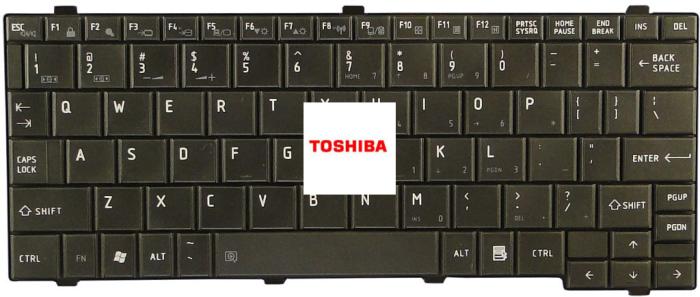Klawiatura do notebooka Toshiba NB200, NB250, NB255, NB300, NB305, NB500, NB520, NB550, T110 czarna matowa, mały enter [NK81CP001, NK81CP001-00000T-00, PK1308O2A00, A00129, NSK-TK01D / K0151, K197]