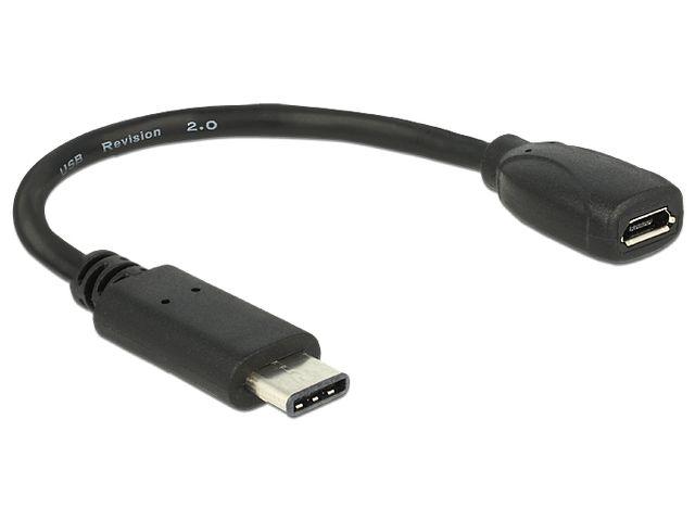 Delock Adapter USB 2.0 typ-C / micro-B USB 2.0 (żeński) (15cm) [65578]