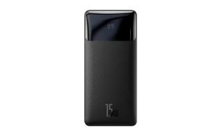 Power Bank BASEUS Bipow 10000mAh 15W, 2xUSB, USB-C 20W, micro USB (czarny) [PPBD050001]