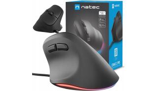 Natec Crake 2 Pro (czarny) (wertykalna) Wireless/Bluetooth BT 12800dpi (optyczna, USB, 1, 6) [NMY-2272]
