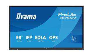 (98) 97.5 Iiyama ProLite TE9813A-B2AG (IPS, 3840x2160, 450, 8ms, 60Hz) (2xHDMI 2.0, 1xDisplayPort 1.2, 5xUSB-A 3.0, 1xUSB-C, 1xUSB-C z DP, 2xLAN, Audio, RS-232c), głośniki (3x20W), czarny