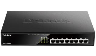 D-Link 8-port Gigabit PoE switch, 8x gigabit PoE RJ45, PoE budget 140W [DGS-1008MP]