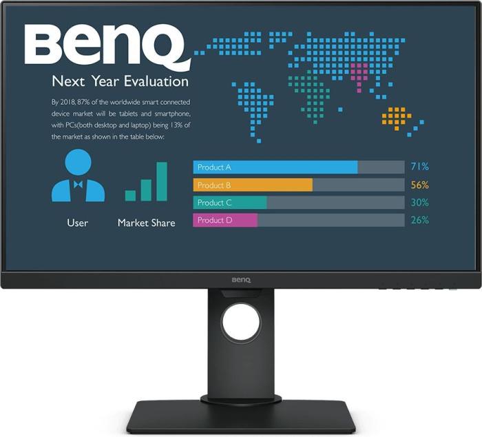 27’’ Benq BL2780T (IPS LED, 1920x1080, 250, 178/178, 5ms, 100% sRGB, 60Hz) (VGA, HDMI 1.4, DP 1.2) pivot, głośniki, czarny