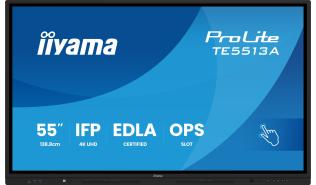 (65) 64.5 Iiyama ProLite TE6513A-B1AG (IPS 4K, 3840x2160, 500, 8ms, 60Hz) (2xHDMI 2.0, 1xDP 1.2, audio, RJ-45, 2x USB-A 3.2, 1x USB-C 3.2 PD 100W, 1x USB-C 3.2 PD  65W) głośniki, czarny