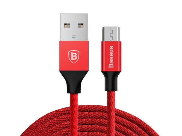 Baseus kabel ładowania i transmisji USB micro (M) / USB 2.0 (M) (1.5 m) (czerwony) [CAMYW-B09]
