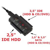 Adapter USB 2.0 / IDE, SATA 2.5, 3.5 + zasilacz [AK309]
